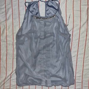 Gray Express dress tank with beaded neckline sz small